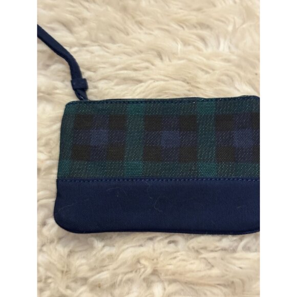 NEW Lands' End Canvas Zippered Wristlet Zippered Pouch Plaid Print - Picture 5 of 10